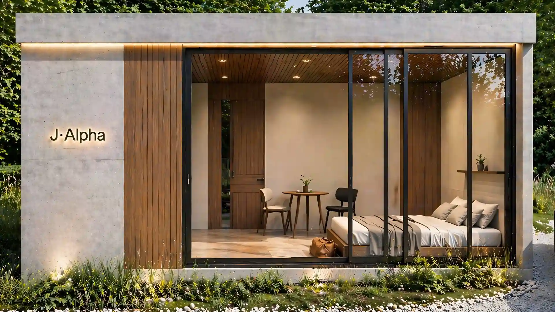 Joey Luxe capsule unit on site — factory-built precision modular construction Australia