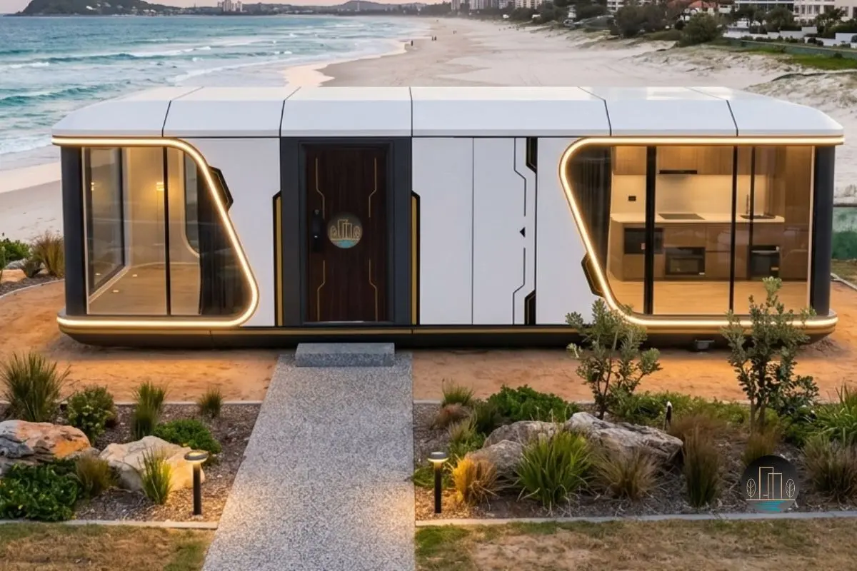 Eco retreat business planning — modular capsule lodge deployed in Australian bush